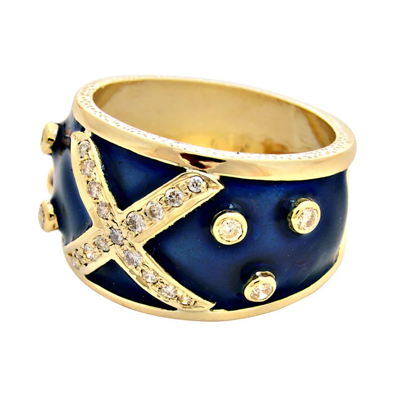 contemporary rings for women -Ring-Diamond (Enamel)