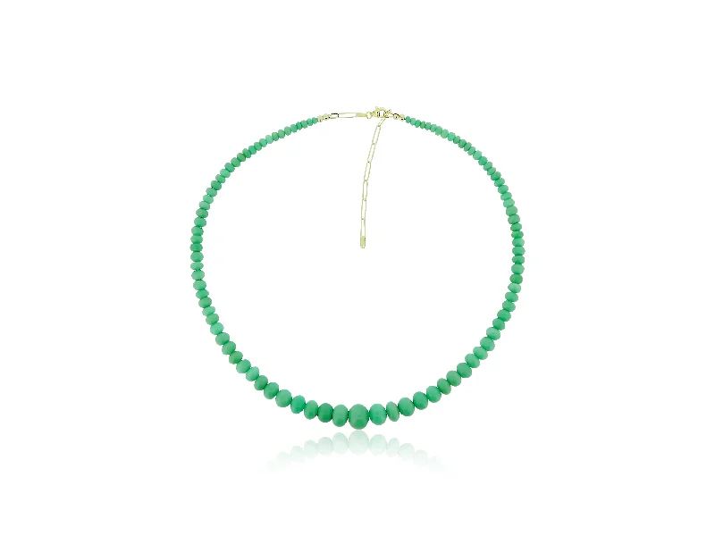 custom name necklaces for women -Chrysoprase Roundel Necklace