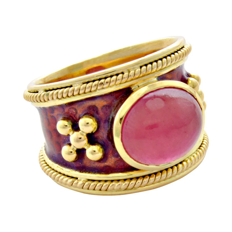 silver wedding rings for women -Ring-Rubellite (Enamel)