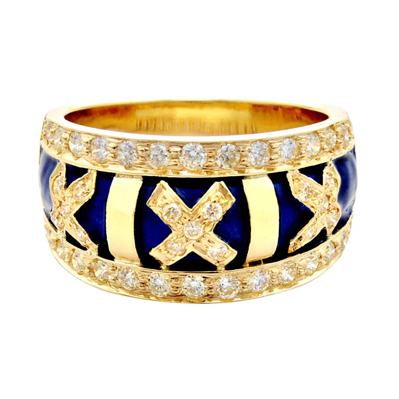 round-cut rings for women -Ring-Diamond (Enamel)