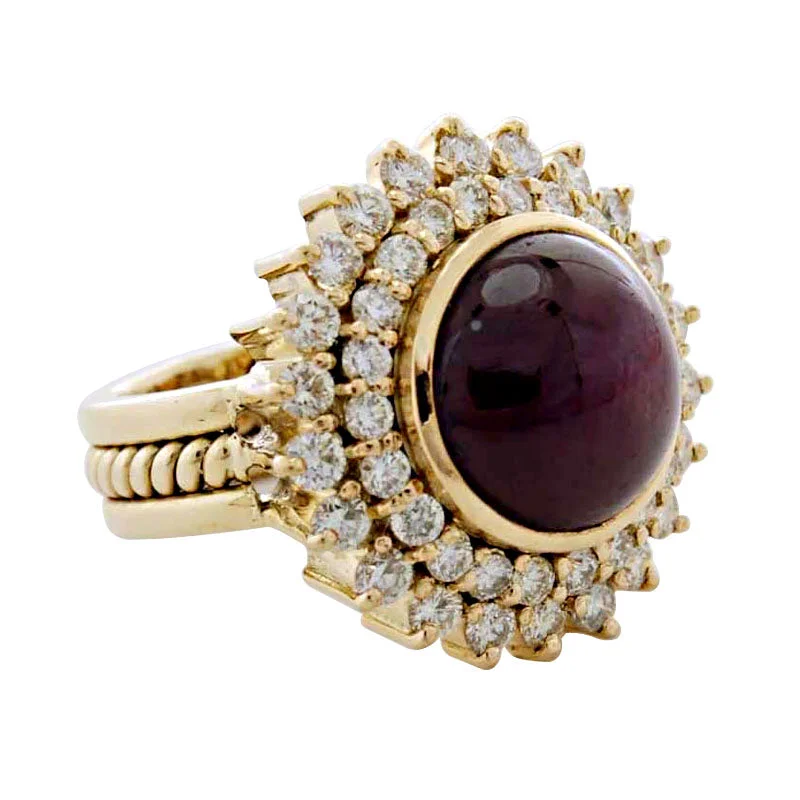 vintage engagement rings for women -Ring- Ruby And Diamond