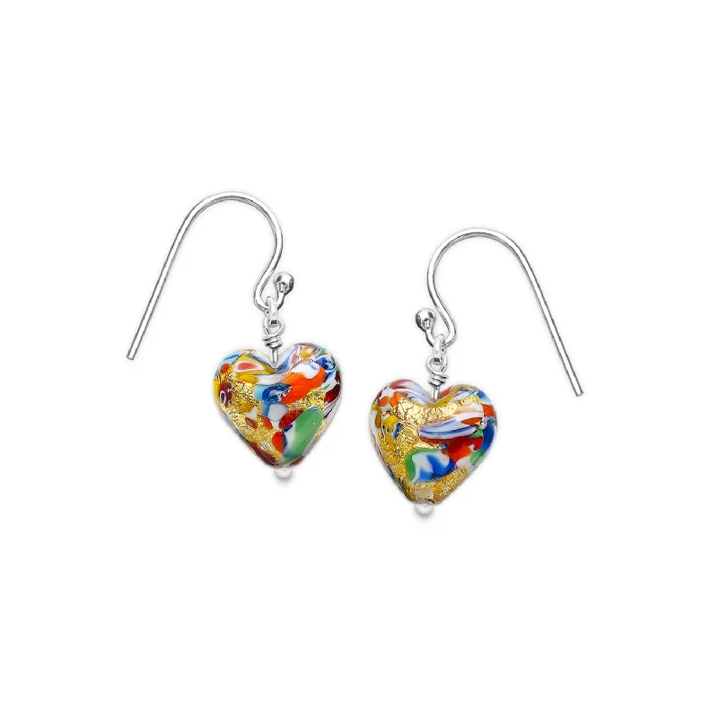 dazzling earrings for women -The Kiss Gold Heart Earrings