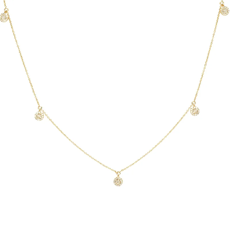 classic diamond necklaces for women -Diamond Station Necklace