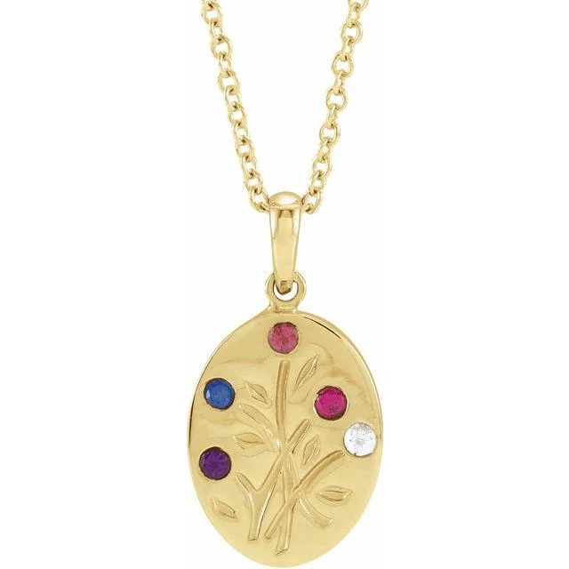 modern pendant necklaces for women -Wildflower Mother's Family Birthstone Oval Pendant or Necklace