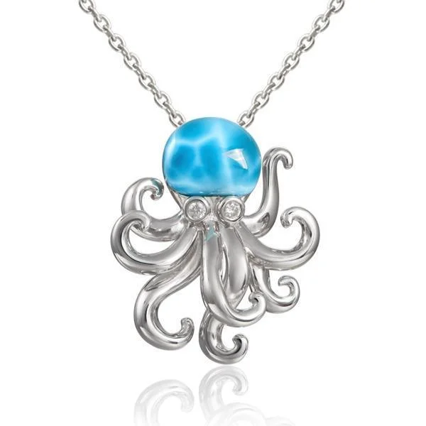 crystal necklaces for women -Larimar Kraken Pendant by Alamea