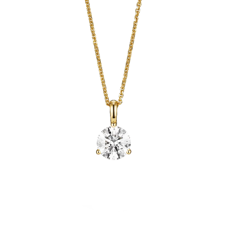 love necklace for women -The Round Brilliant Solitaire Bale Pendant