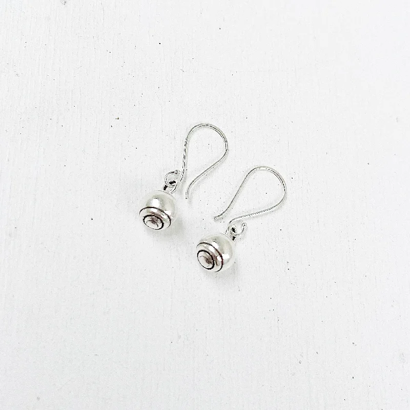 personalized earrings for women -SILVER BALL DROP EARRINGS