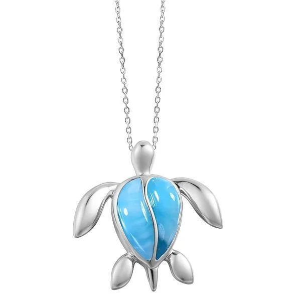 pendant necklaces for women -Larimar Kauai Honu Turtle Pendant by Alamea