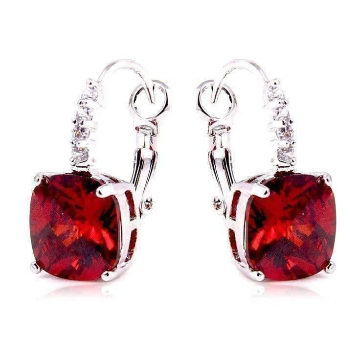 cute stud earrings for women -Pure - IOBI Crystals Fire Red Drop Earrings