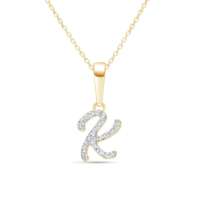 infinity necklaces for women -Cursive Diamond Initial Necklace