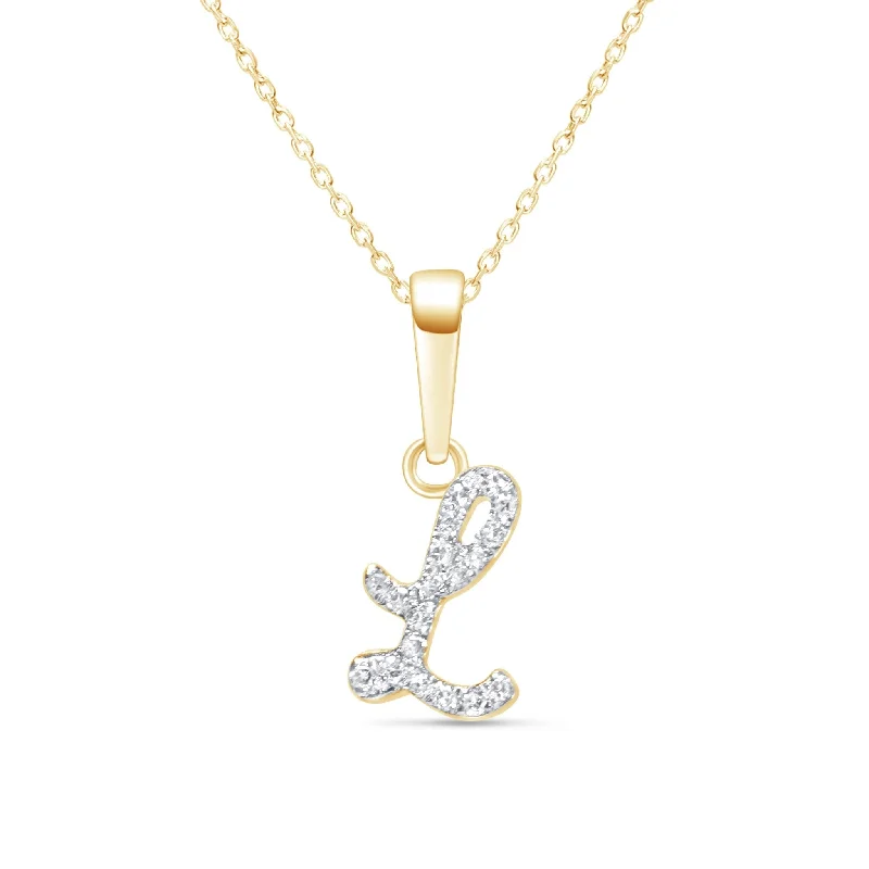 elegant necklaces for women -Cursive Diamond Initial Necklace