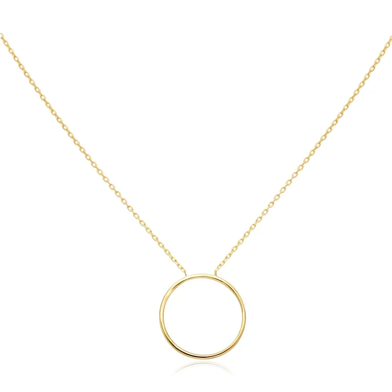 simple gold necklaces for women -Circle Necklace