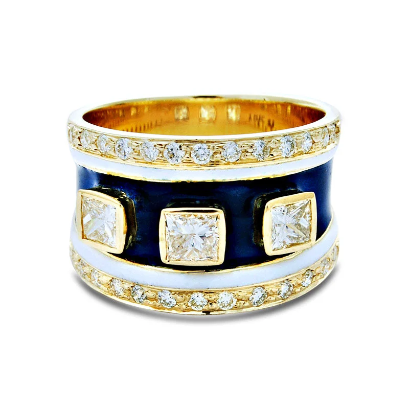 matching rings for couples -Ring-Diamond (Enamel)