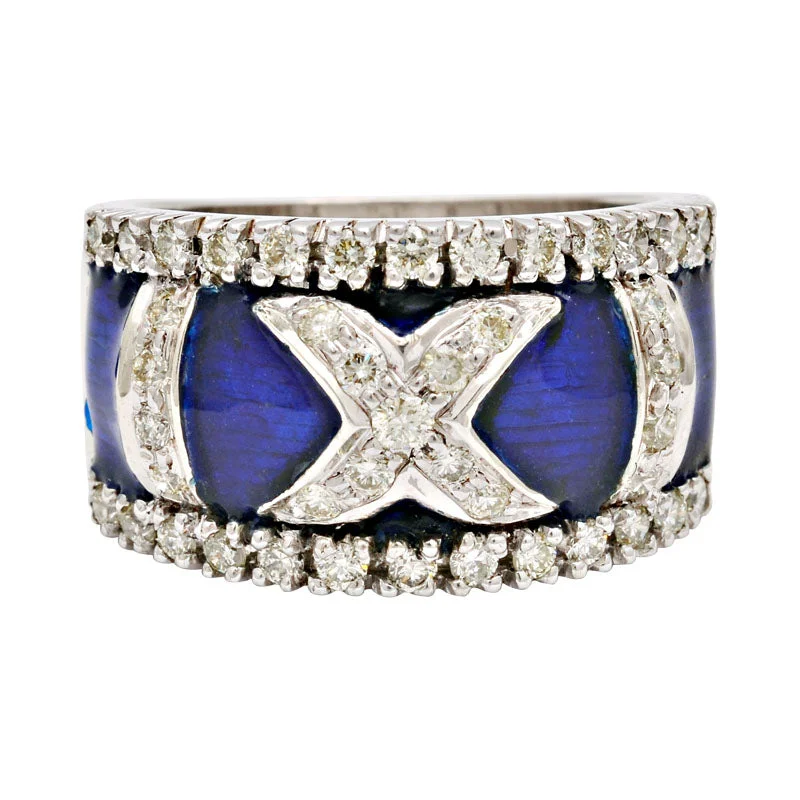 cushion-cut rings for women -Ring-Diamond (Enamel)