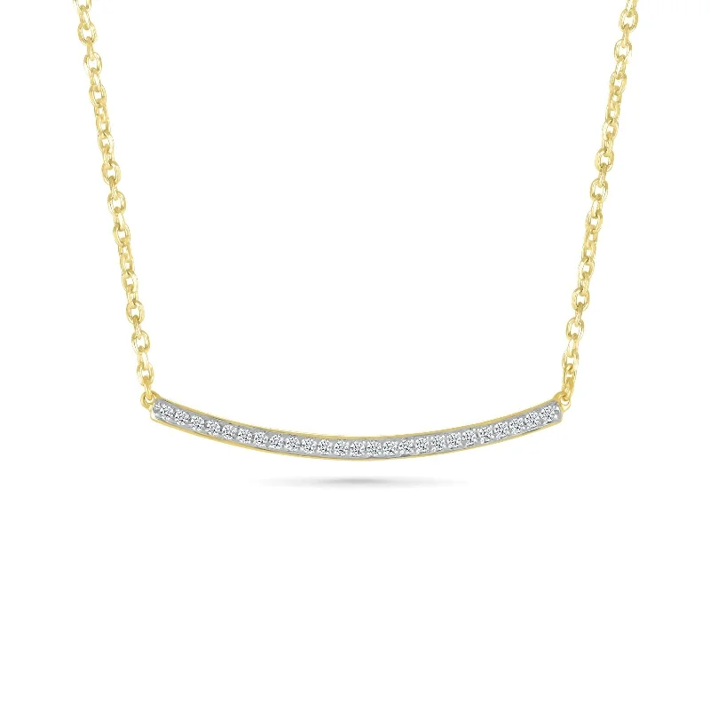 sterling silver necklaces for women -Diamond Bar Necklace