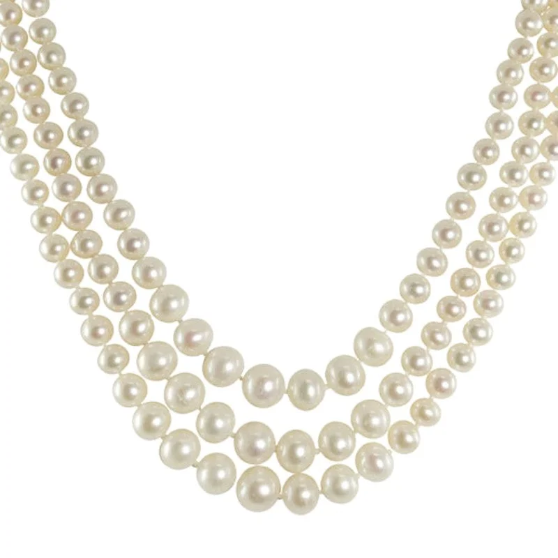 unique chain necklaces for women -Grand Three Strand Freshwater Pearl Necklace