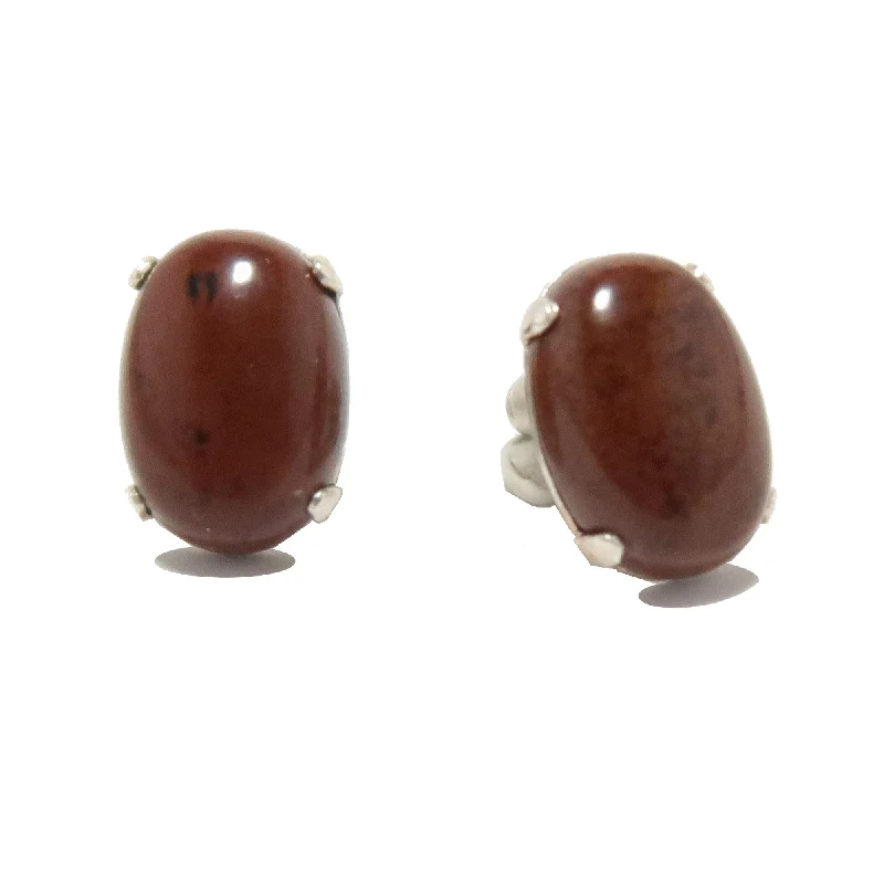 layered earrings for women -Mahogany Obsidian Earrings I'm a Stud Protection Gems