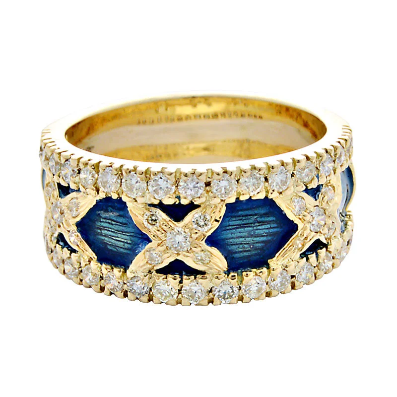 classic rings for women -Ring-Diamond (Enamel)