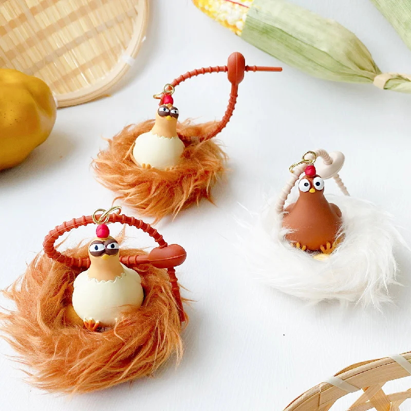 personalized rings for women -Mima Duo Chicken Nest Keyring