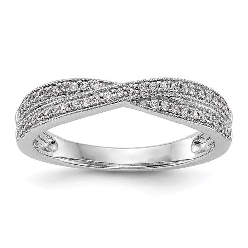 geometric necklaces for women -14k White Gold Diamond Wedding Band