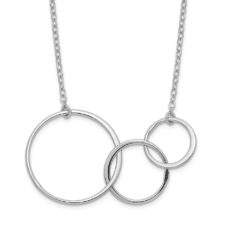 adjustable chain necklaces for women -Sterling Silver 3 Intertwined Circles Necklace