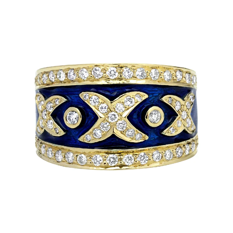 stackable rings for weddings -Ring - Diamond (enamel)