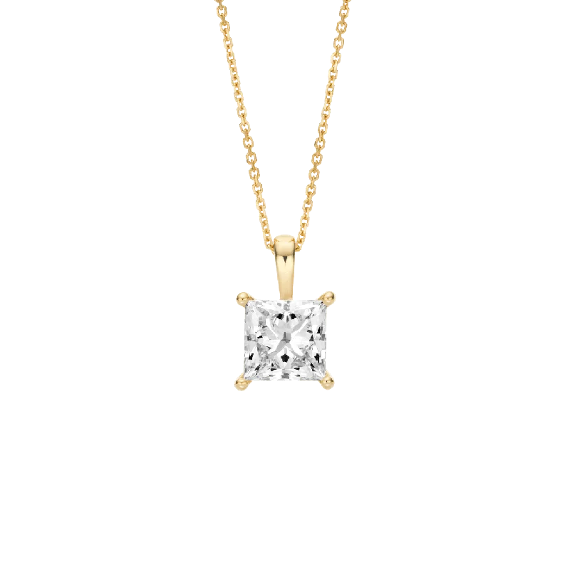 chic gemstone necklaces for women -The Princess Solitaire Pendant