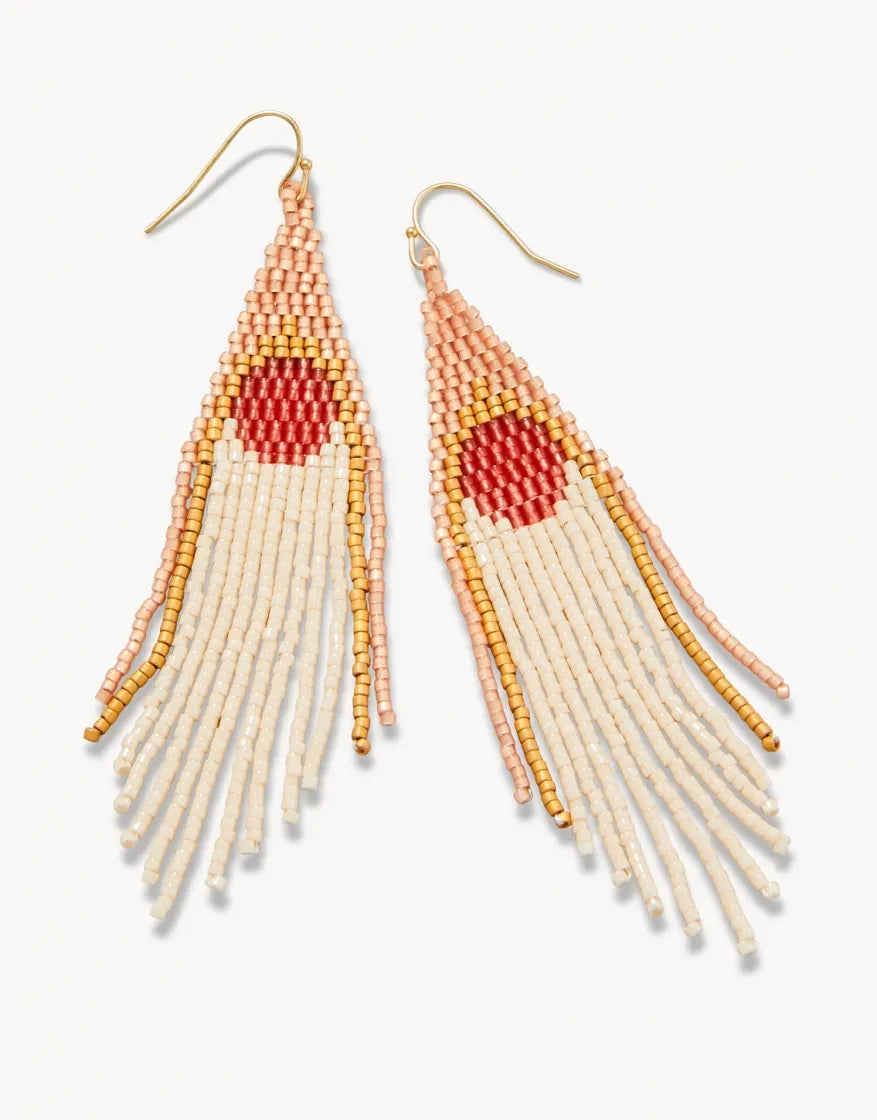 trendy crystal earrings for women -Bitty Bead Earrings - Sunrise