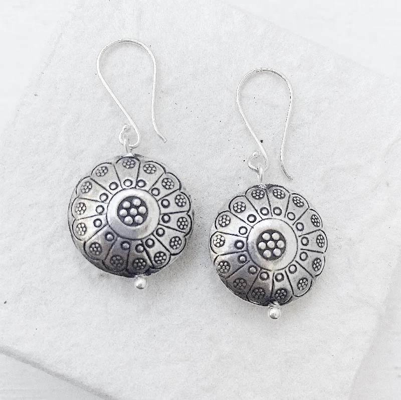 vintage-style earrings for women -MANDALA MOON EARRINGS