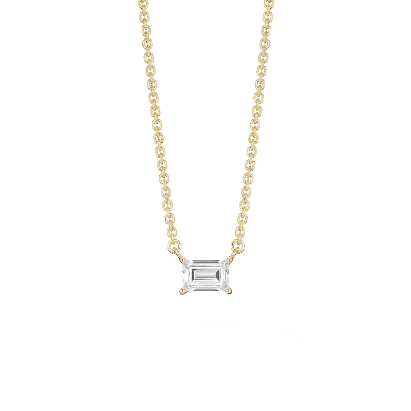 romantic gold necklaces for women -The Mini Baguette Pendant