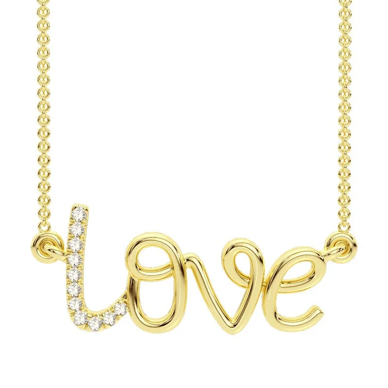 heart pendant necklaces for women -.02ctw Diamond Love Necklace