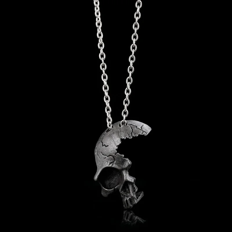 dainty necklaces for women -BROKEN SKULL.