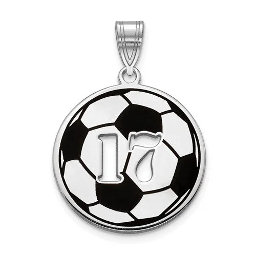 dazzling necklaces for women -Soccer Ball Cutout Number Pendant