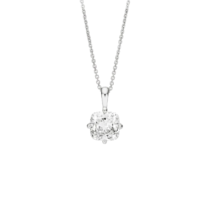 high-end necklaces for women -The Cushion Solitaire Pendant