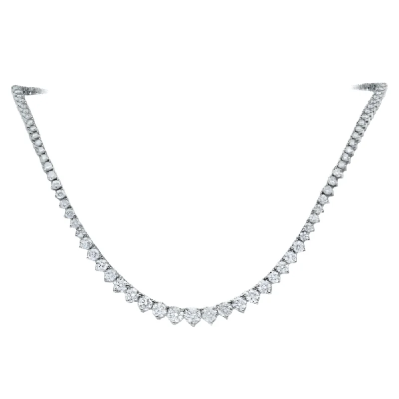 dazzling necklaces for women -5ctw Lab Grown Graduated Diamond Necklace