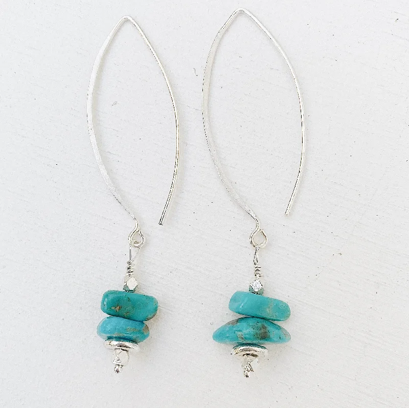 bridal earrings for women -FLOATING TURQUOISE EARRINGS