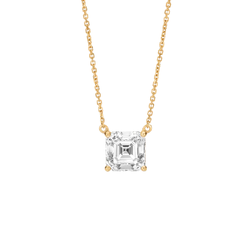 sparkling necklaces for women -The Asscher Solitaire Pendant