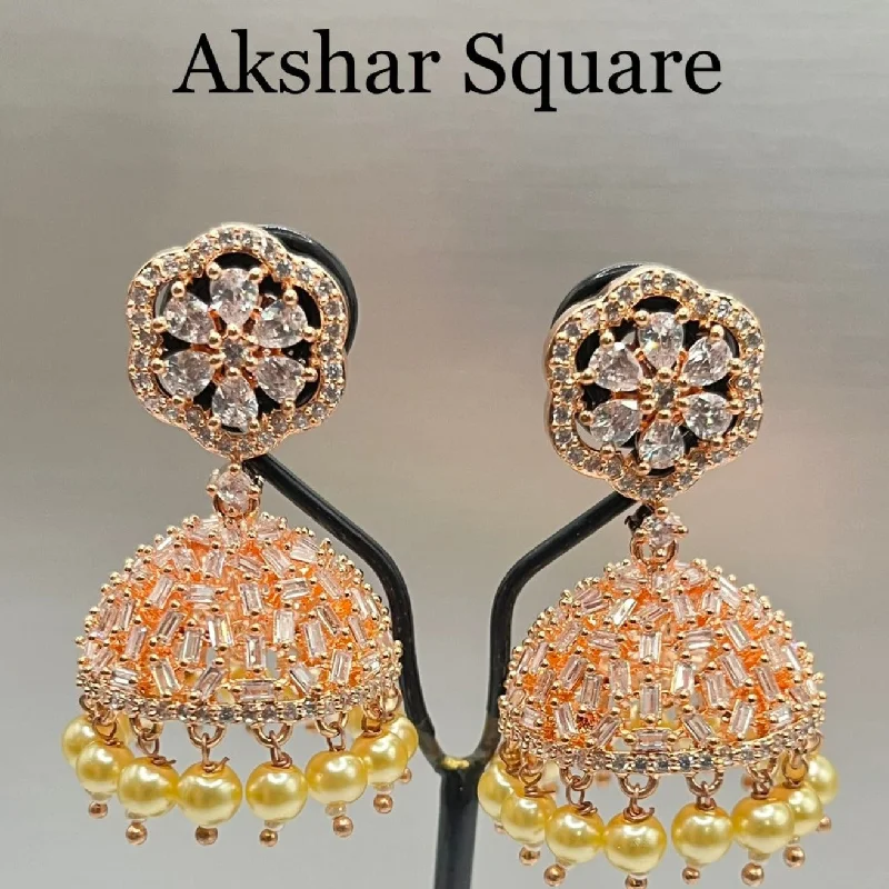 statement earrings for women -CZ flower jumka earrings