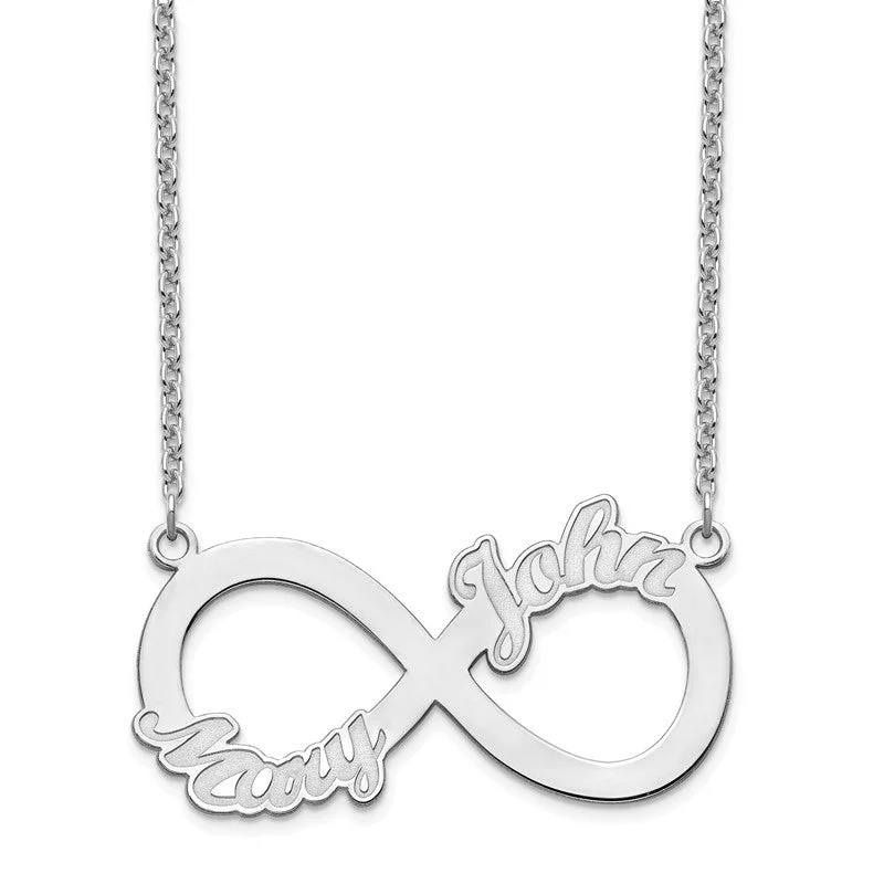 statement necklaces for women -Infinity Two Name Necklace