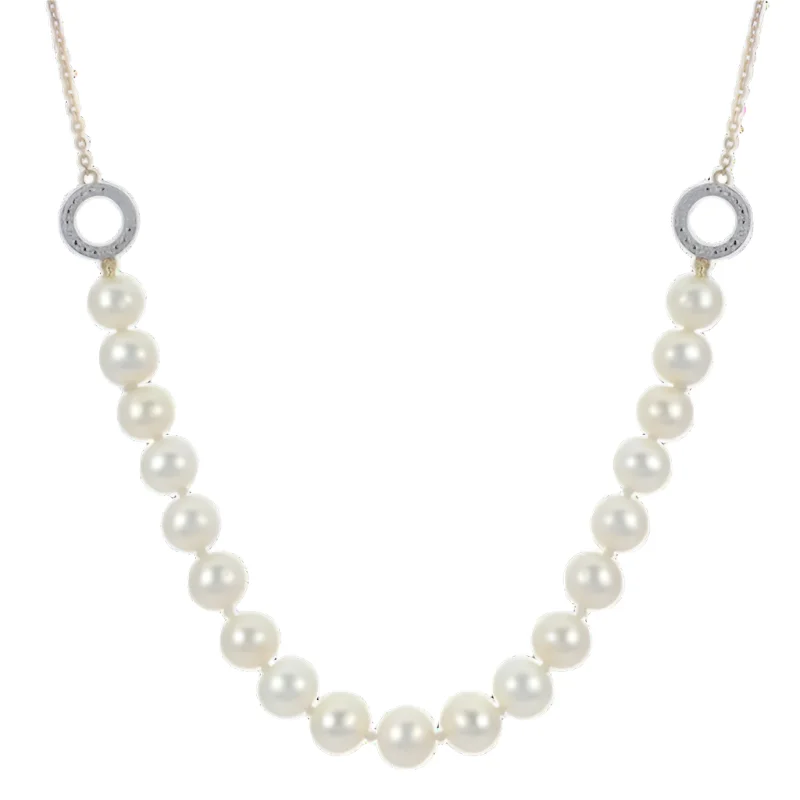 high-end necklaces for women -Diamond Freshwater Pearl Necklace