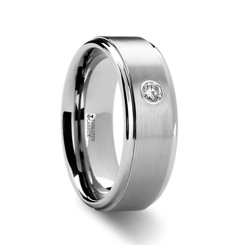 bold necklaces for women -Thorsten BRIGHTON  Diamond Tungsten Ring - 8mm