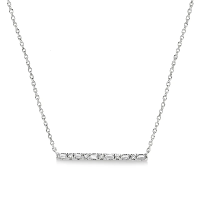 chic necklaces for women -Ashi .15ctw Diamond Bar Necklace