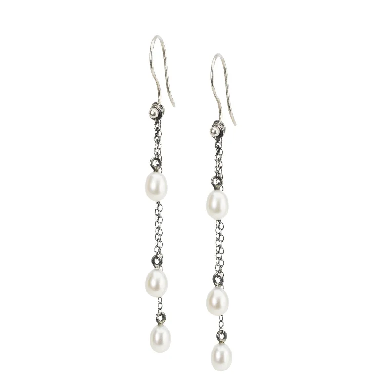 sparkling hoop earrings for women -Raining Pearls Earrings