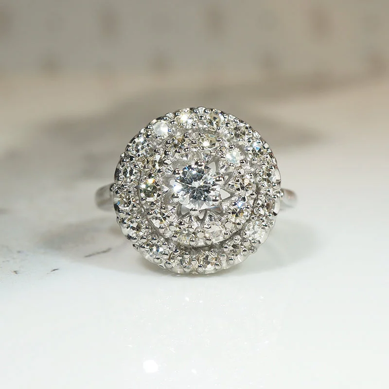 luxury engagement rings for women -Lavish Mid-Century Diamond Cluster Ring