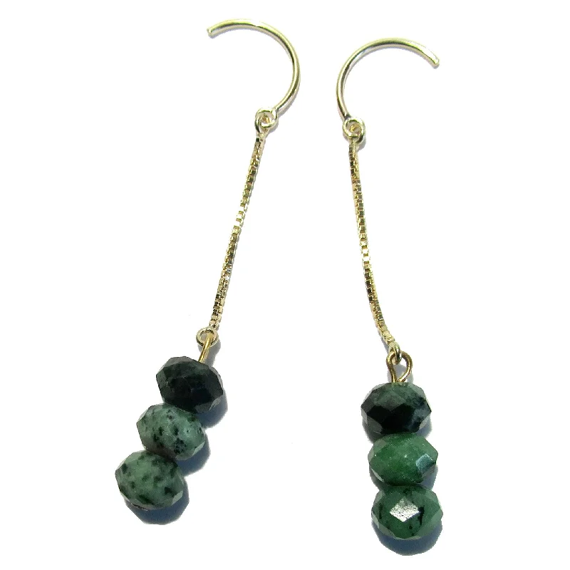 elegant pearl earrings for women -Ruby Zoisite Earrings Glorious Gems 14-Karat Gold