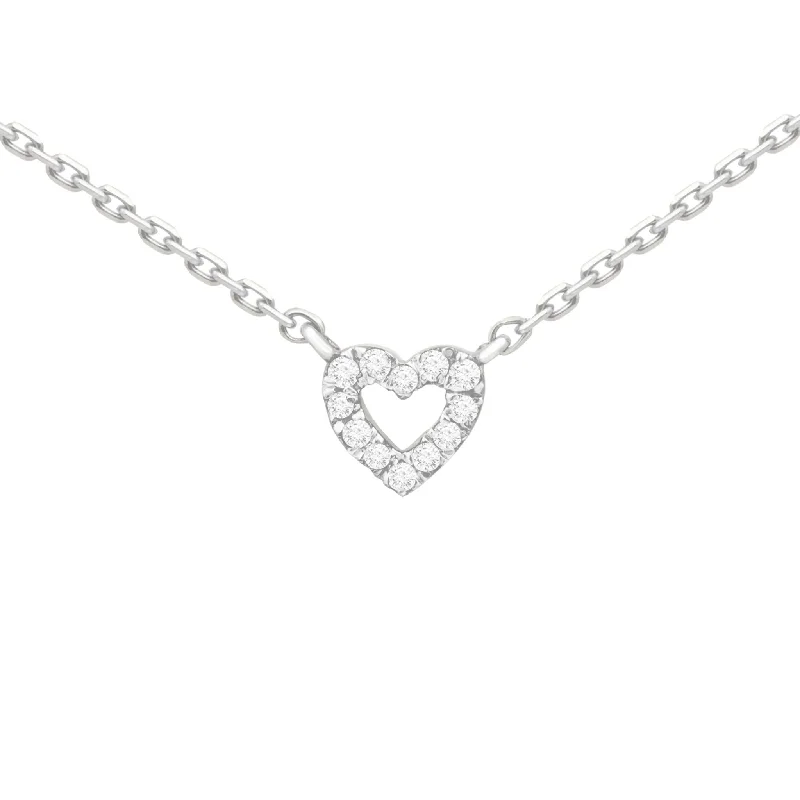 timeless gold necklaces for women -Diamond Heart Station Necklace