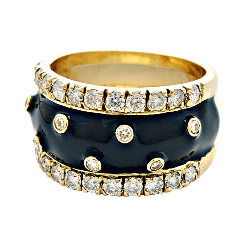 custom rings for women -Ring-Diamond (Enamel)