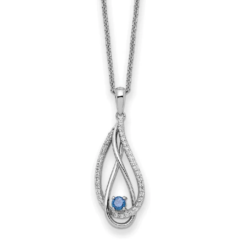 unique necklaces for women -Sterling Silver Always in my Heart Birthstone 18" Necklace