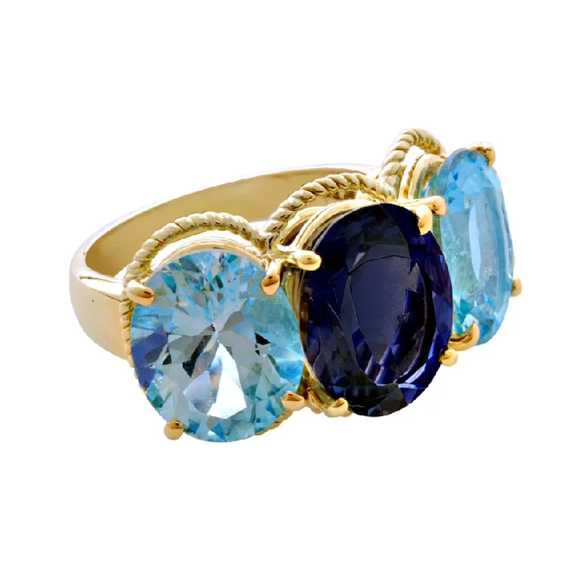 contemporary rings for women -Ring - Blue Topaz And Iolite