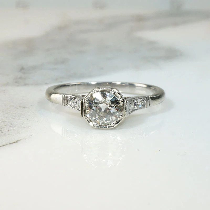 classic rings for women -Exquisite 1/2 Carat Old Mine Cut Diamond Deco Ring